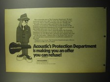 1974 Acoustic Amplifiers and PA Systems Ad - Acoustic's protection department