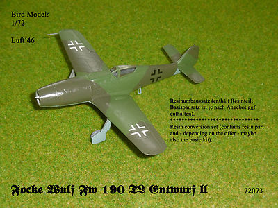 Focke Wulf Fw 190 TL Draft 2 1/72 Bird Models Conversion Kit / Resin Conversion