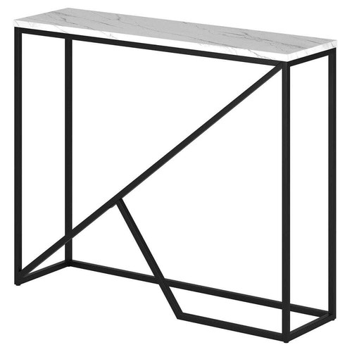 Stella 36 in. Blackened Bronze Faux Marble Console Table - Picture 4 of 8