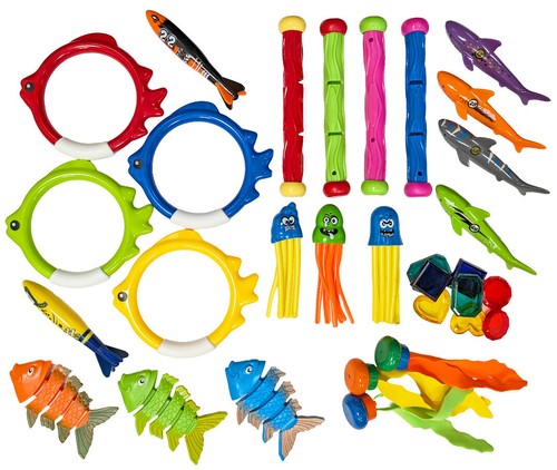 31 pc Set Sinking Swimming Pool Dive Training Diving Game Toys Sticks ...