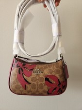 NWT Coach Teri Mini Crossbody Bag In Signature Canvas With Bow Print CY733