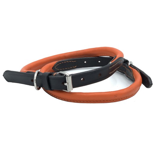 COLLAR DE CUERO ENROLLADO PERRO COLLAR DE CUERO ENROLLADO CUERO GENUINO SUAVE - Imagen 2 de 4