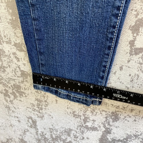Wrangler Rock 47 Jeans Womens Size 7 x33 Blue Denim Mid Rise Western Thick Stich - Picture 9 of 19
