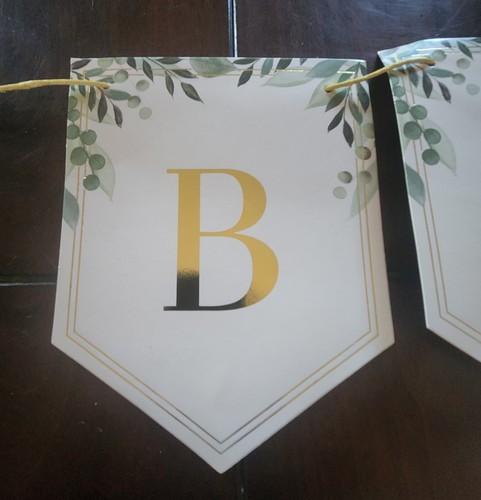 2 piezas Estandarte de bienvenida para bebé, eucalipto, letras doradas, baby shower revelación de género Usado en excelente condición - Imagen 2 de 12