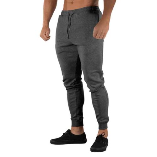 Men's Solid Pants Slim Casual Joggers Athletic Sweatpants with Pockets Trousers - Picture 18 of 48