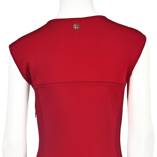 ROBERTO CAVALLI Red Knit Sheath Dress w Different Textures SIZE IT42 US6 M NWOT - Picture 8 of 10