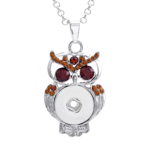 Braun Strass Eule Druckknopf Anhänger Legierung für Druckknopf Noosa Schmuck NEU! - Bild 6 von 6