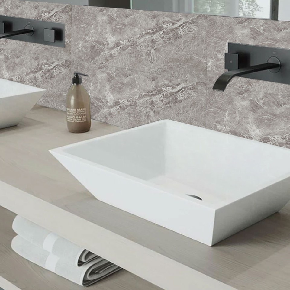 10X Marble Kitchen Bathroom Tile Stickers Self-Adhesive Waterproof Wall ...