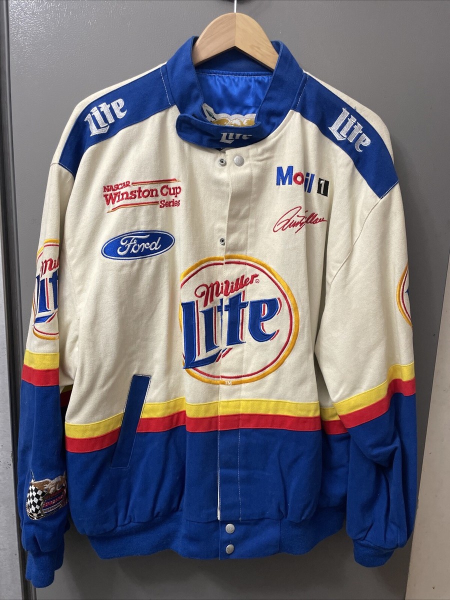 Miller Lite レザージャケットビンテージ90s Vintage NASCAR Rusty Wallace Miller Lite Jacke JH Design XXL
