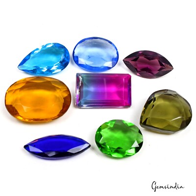 286 Cts Hydro Multi-Color Mix Cut Lose 23Mm-33Mm Edelsteine Für Schmuck ~8 Stk.