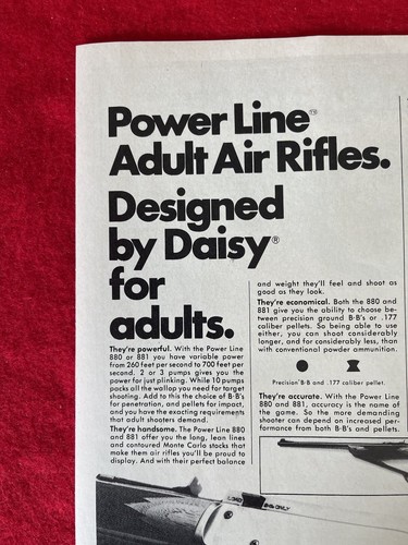 Vintage 1975 Daisy Power Line Adult Air Rifles 880 & 881 Print Ad -Ad Only - Picture 4 of 7