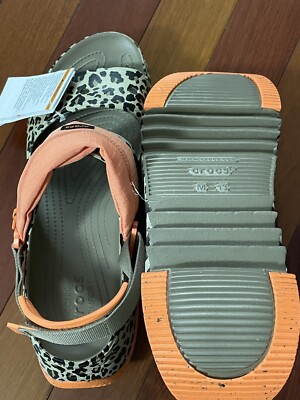 Crocs Hiker Xscape Animal Sandal Clog‎ - Khaki Leopard, Men\'s Size 13 Rare CROCS HIKER XSCAPE ANIMAL SANDAL CLOG Khaki Leopard Men  main image 2