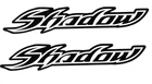 HONDA SHADOW OUTLINED TANK FENDER STICKERS DECALS (2x)