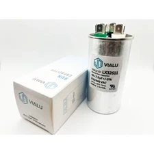 VIALU - 40+7.5 uf/MFD 370-440 VAC volts Round Dual Run Capacitor 50/60 Hz