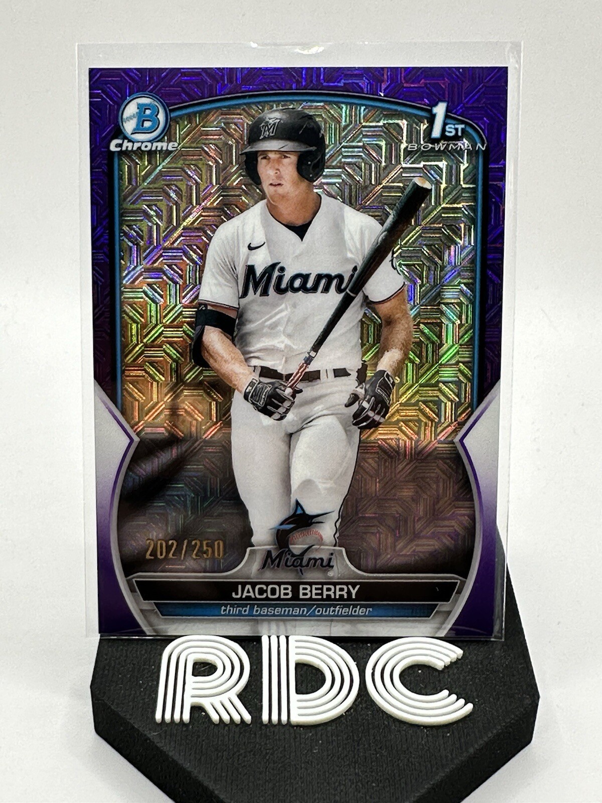 2023 Bowman Chrome Prospects Purple Mojo Refractor #BCP-108 Jacob Berry /250