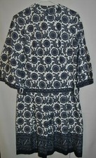 Womens Vintage Blue White Patterned Pleated Skirt Dress Size S?