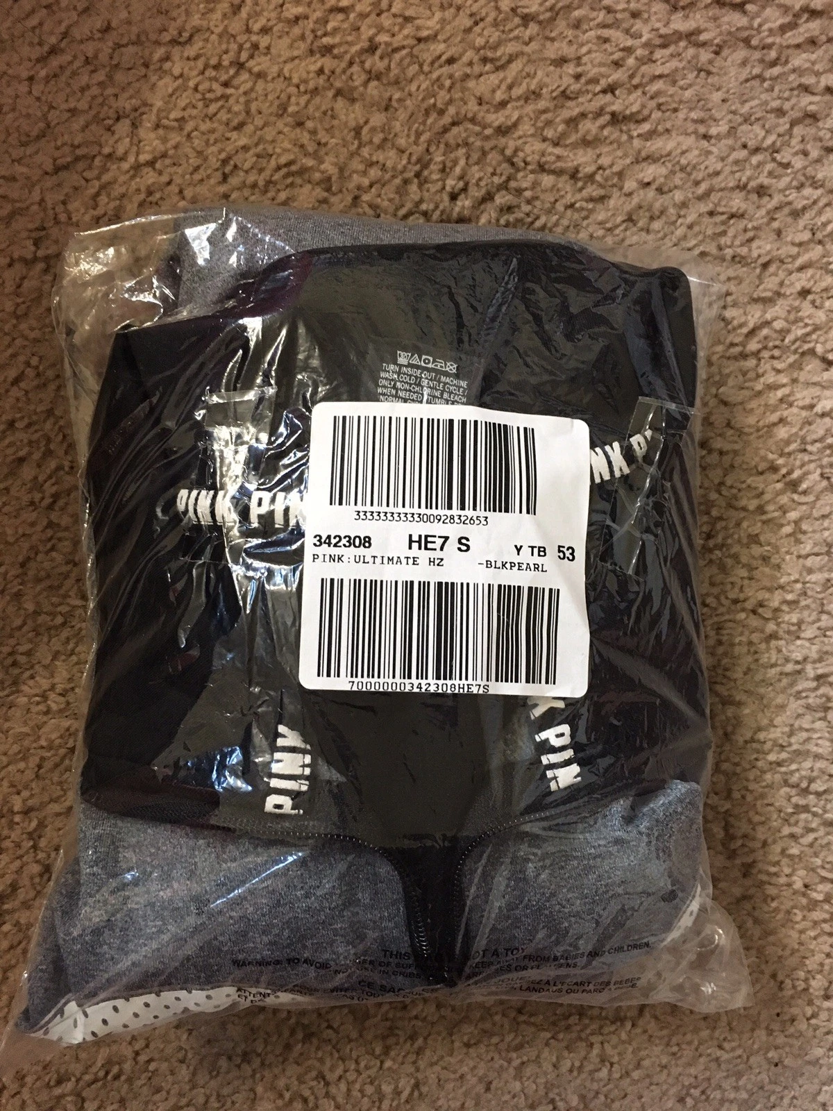 UNDERCOVER Felpa mezza zip Victoria Secret rosa Ultimate giacca pullover felpa con cappuccio marmorizzata