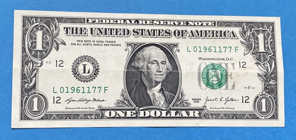 July 17, 1961 Birthday Note $1 One Dollar Bill Fancy Serial Number - Image 2 of 4