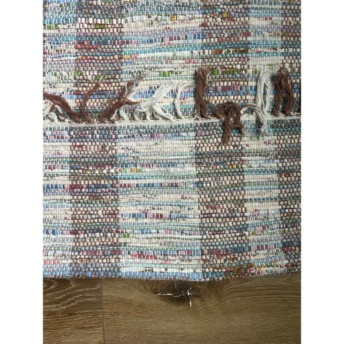 Cottagecore Rag Area Rug - 35 x 32 In - 100% Cotton - Hand Woven Rag Throw Rug - Picture 3 of 3