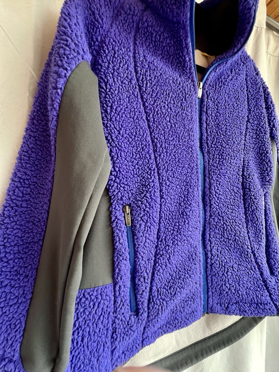 Cabelas Womens' Full Zip Sherpa Fleece Jacket Purple Black