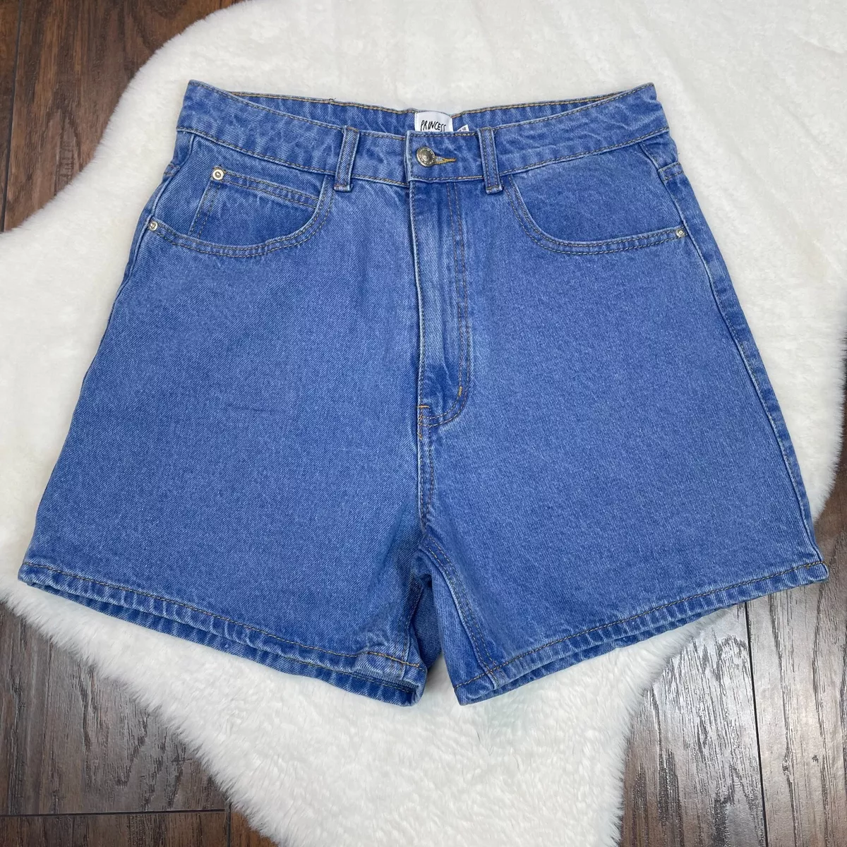 Princess Polly Swalla Shorts 8 Blue Denim High Rise Women s eBay