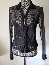 Raiment Fashion Inc  women's lace with applications  blouse black color, M new