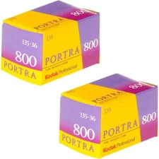 Ritz Camera Pack of 2 Kodak 145 1855 Professional Portra 800 Color Negative Film