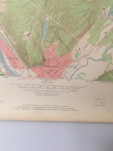 Port Jervis North New York-Pennsylvania 1969 Vintage USGS Topo Map 22” x 27” - Picture 3 of 11