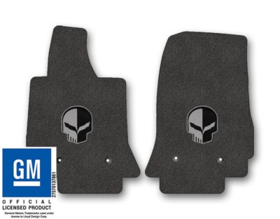 Corvette C7 Carpet Floor Mat 2pc Set with C7 Jake Logo - Medium Grey