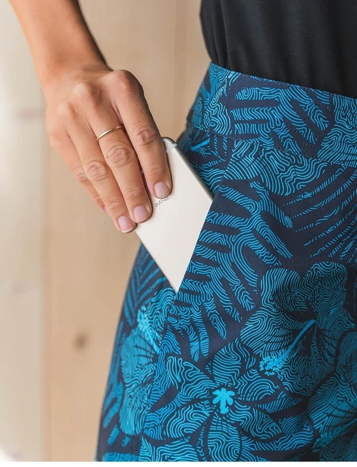 RipSkirt Hawaii Quick Wrap Beach Mini A-Line Floral M Maui Moonlight Navy Palm - Image 4 of 4