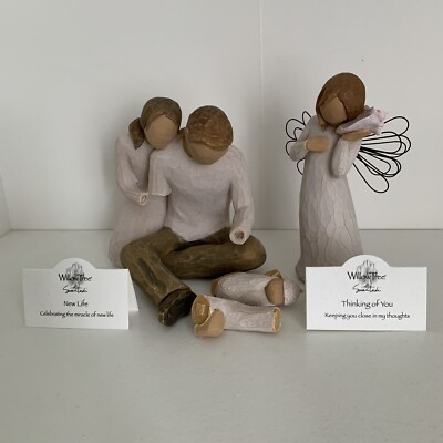 Willow Tree New Life and Thinking Of You Engel Doppelpack Figuren BESCHÄDIGT