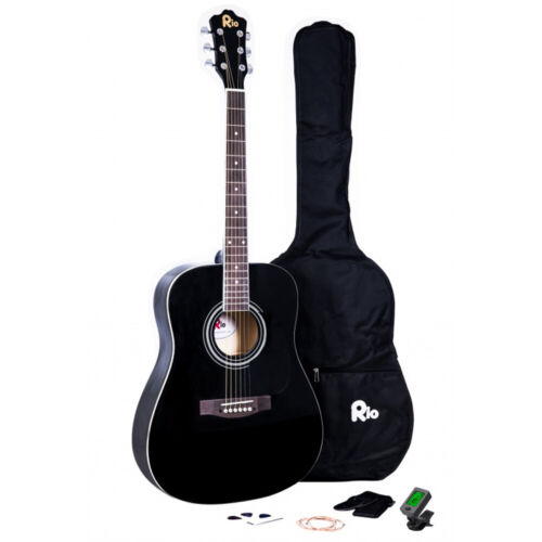 Paquete de guitarra acústica Rio 41"" o 39"" para principiantes estudiantes adultos 4/4 paquete inicial - Imagen 16 de 82