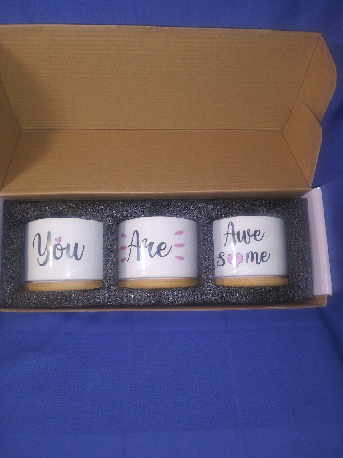 TUDOU 3 Pic Vanity Cup Set ( You Are Awsome ) New Open Box INSTITUTO