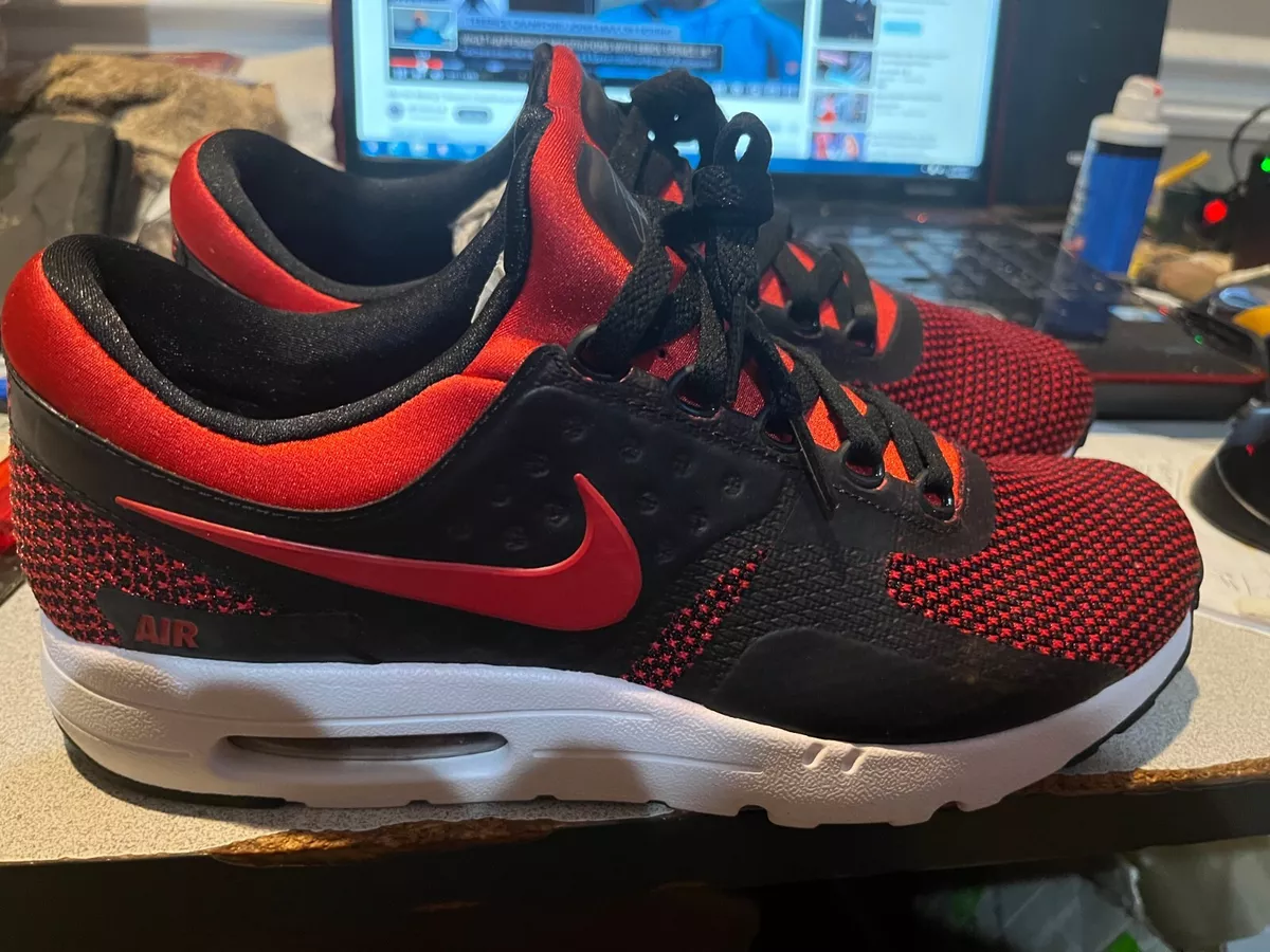 Nike Air Max Zero 876070-600 Bred University Red Black Size 10 | eBay