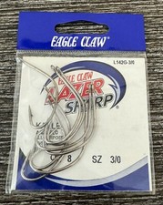 Eagle Claw L142G-3/0 Kahle Hooks Nickel Size 3/0 8CT