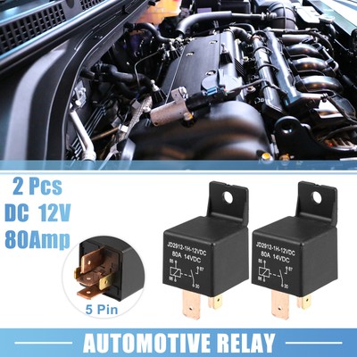 2 Stück Auto Relais 5 Stifte 12V 80Amp SPST Modell JD2912-1H-12VDC 80A 14VDC