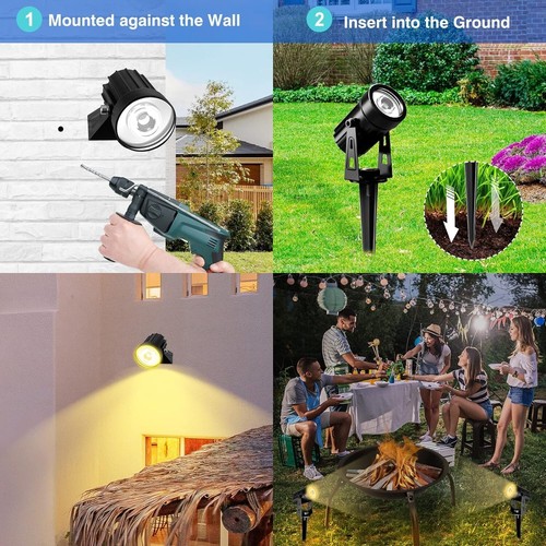Solar Panel Landscape Spotlight Solar Garden Spot Light IP65 Waterproof US Stock - Picture 7 of 7