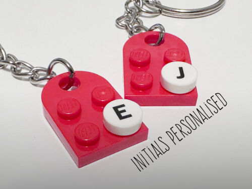 Couple Heart Keychain|Made with LEGO bricks|18 Colours|Initials Personalised - Picture 2 of 25