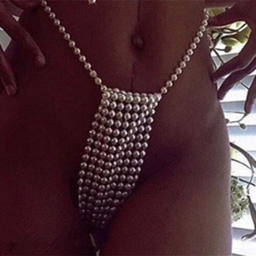 Sexy Pearl Lingerie, Pearl Beaded Bra With Pearl Thong Panty, all colors - Picture 4 of 12