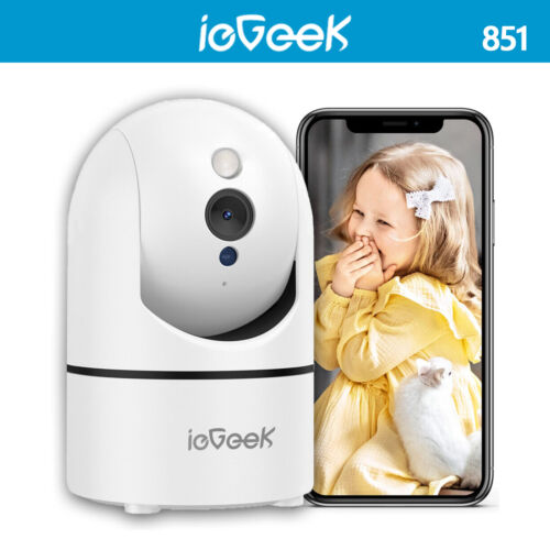 ieGeek Surveillance Camera Indoor Wi-Fi 1080p Night Vision IP Camera Baby Phone PTZ - Picture 1 of 12