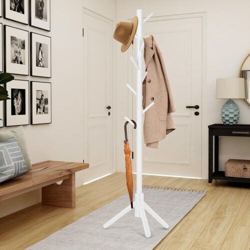 Coat Rack Freestanding Coat Rack with 8 Hooks and 3 Adjustable Size Tree Coat - Picture 6 of 6