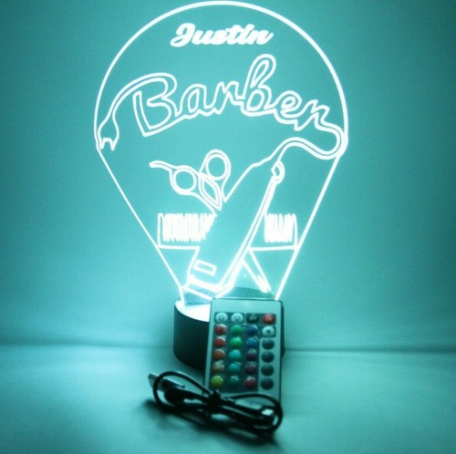 Friseursalon Friseur Schnitt Bräutigam Männer Nachtlicht Lampe LED personalisiert & ferngesteuert - Bild 12 von 12