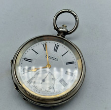 ANTIQUE H.SAMUEL MANCHESTER SOLID SILVER POCKET WATCH 53 MM. SPARE ONLY / U066