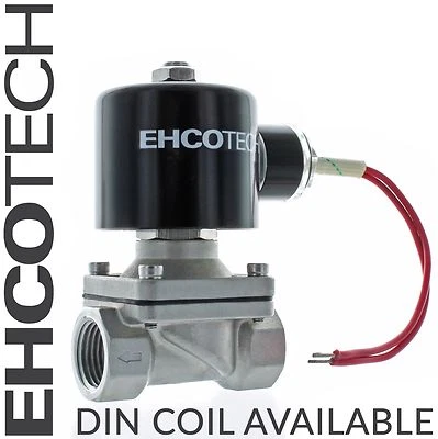 EHCOTECH 1/2" NPT 24V DC Solenoid Valve 24-Volt VITON STAINLESS STEEL NC