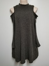 Pink Rose Women's Brown Sweater Dress - Size L 