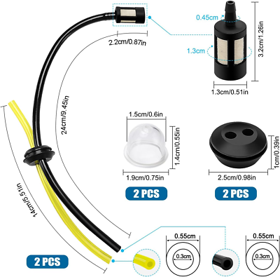 Kit Riparazione Carburante Per Decespugliatore - Tubi, Filtro E Guarnizioni + 2 Primer - Foto 7