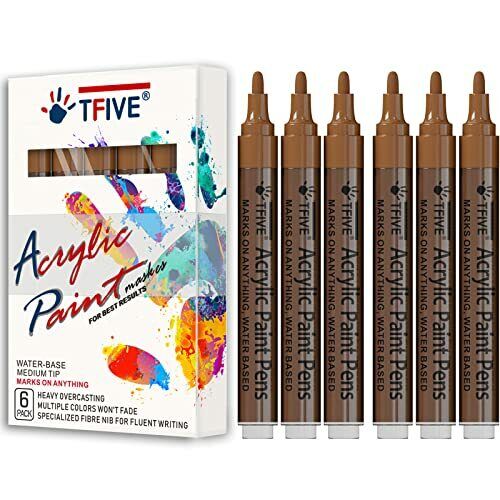 Acrylic Paint famous Marker Pens - 2-3mm 6 Atlanta Mall W Medium Permanent Pack Tip