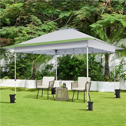 Pop-Up Gazebo 13x13 FT, Outdoor Garden Canopy Tent With Overhang & Sandbags - Picture 2 of 15