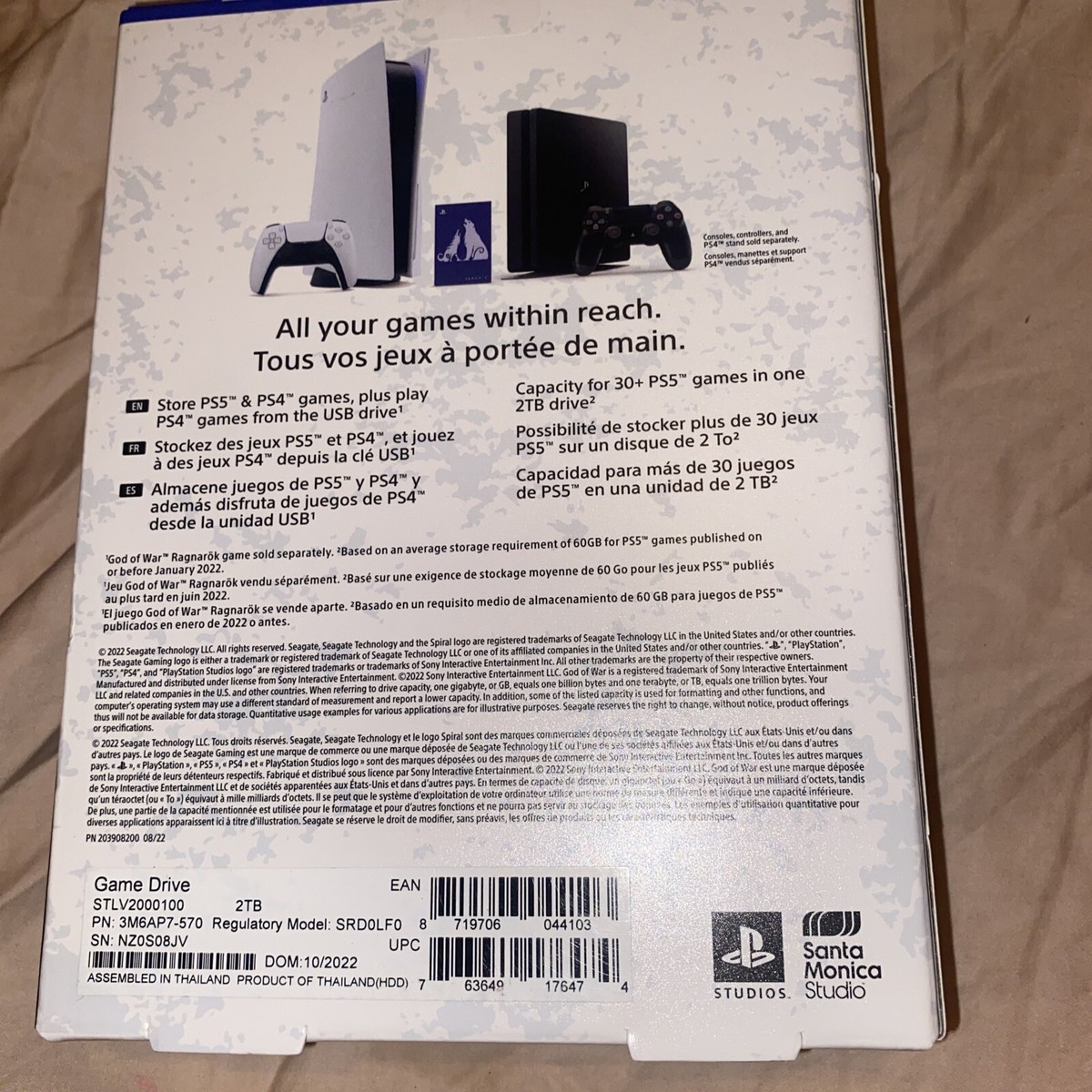 PS5 2TB 外付けHDD God of War Ragnarök 限定版 Seagate Game Drive 2TB HDD for PS5 [ God of War Ragnarok