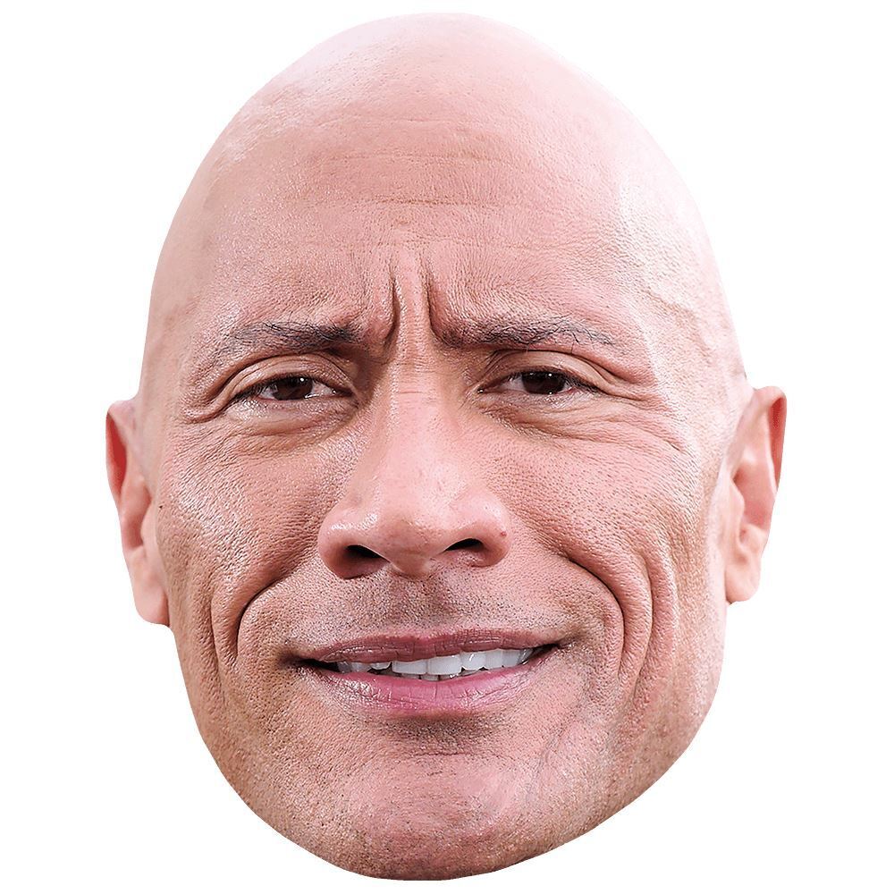 Dwayne 'The Rock' Johnson (Frown) Big Head. Larger than life mask.